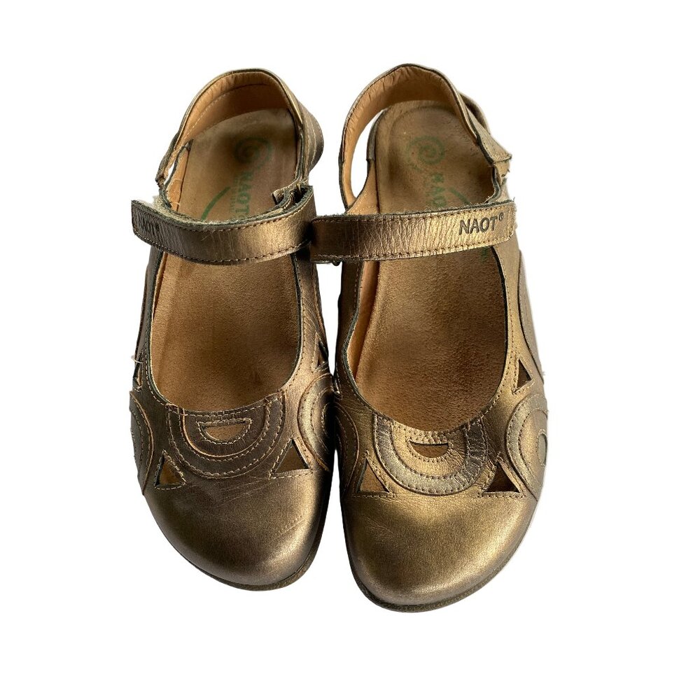 Naot Rongo metallic bronze comfort slingback sandals 38